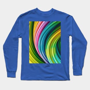 Green, Blue, Pink and Orange Colorful Abstract Art Strands Long Sleeve T-Shirt